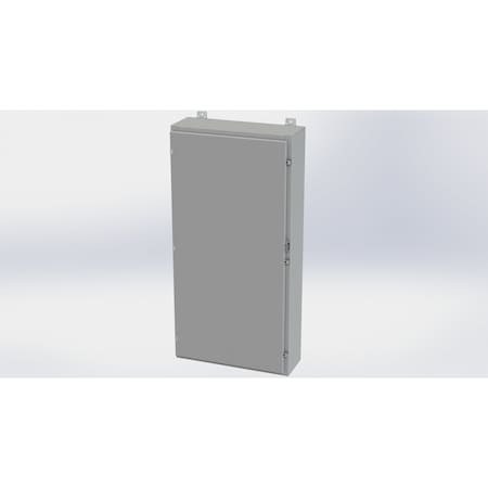 Saginaw Control & Engineering Clamps with Padlock Hasp Electrical Enclosures, 48 in H, 8 in D, 24 in W, NEMA 4, Carbon Steel SCE-48H2408LP